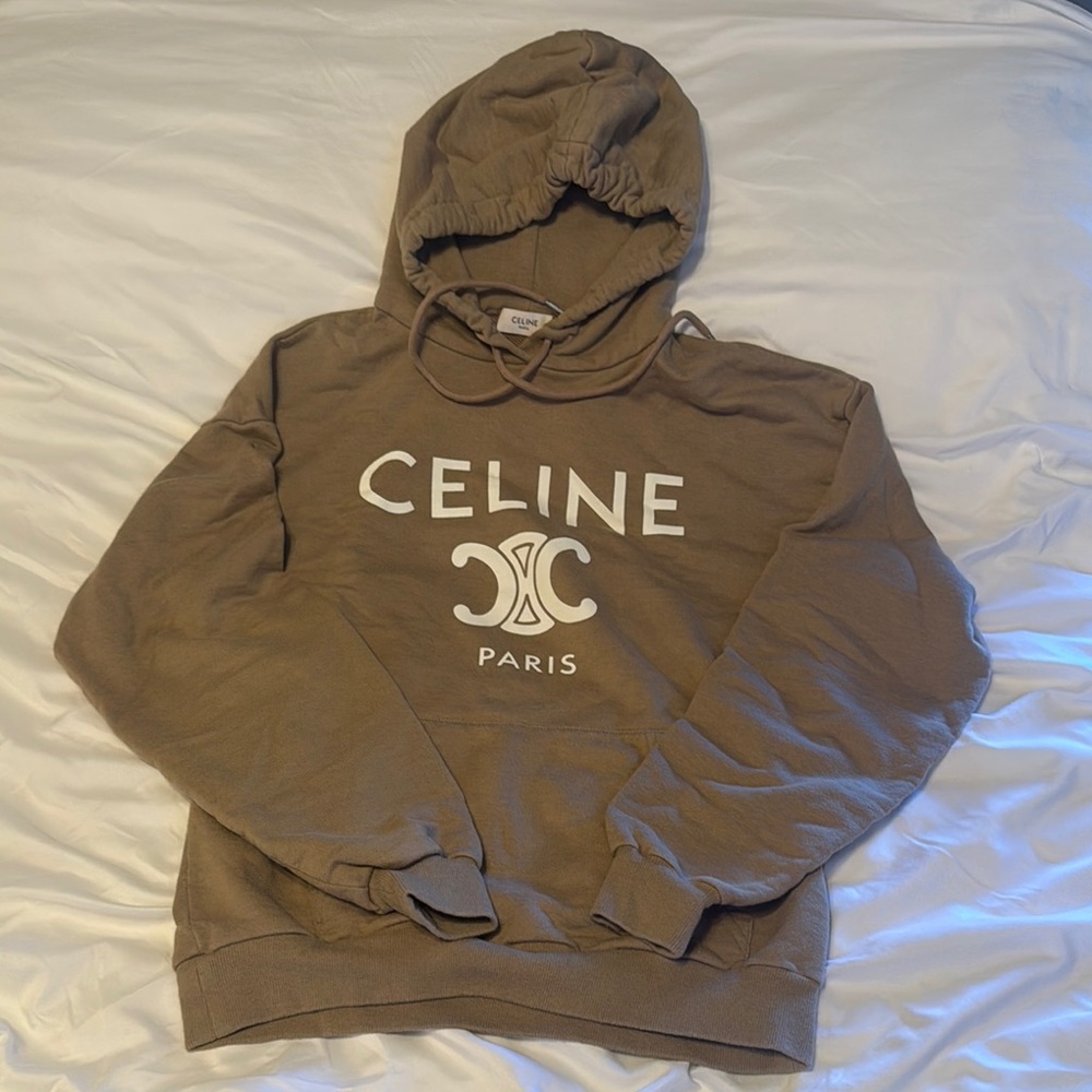 Celine Brown Sweatshirt with Logo and Pullover Design